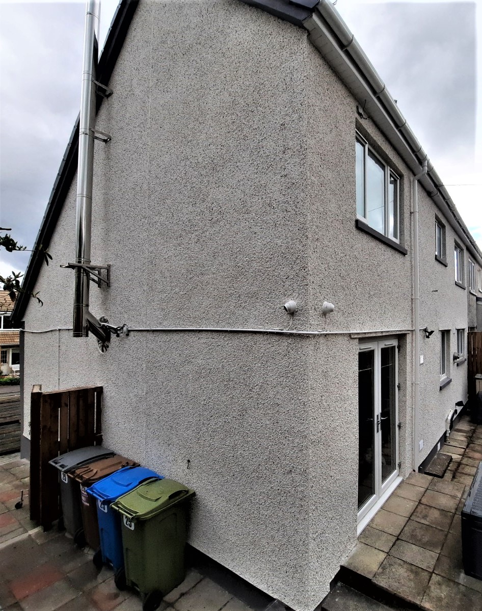 Corner house roughcaster Edinburgh