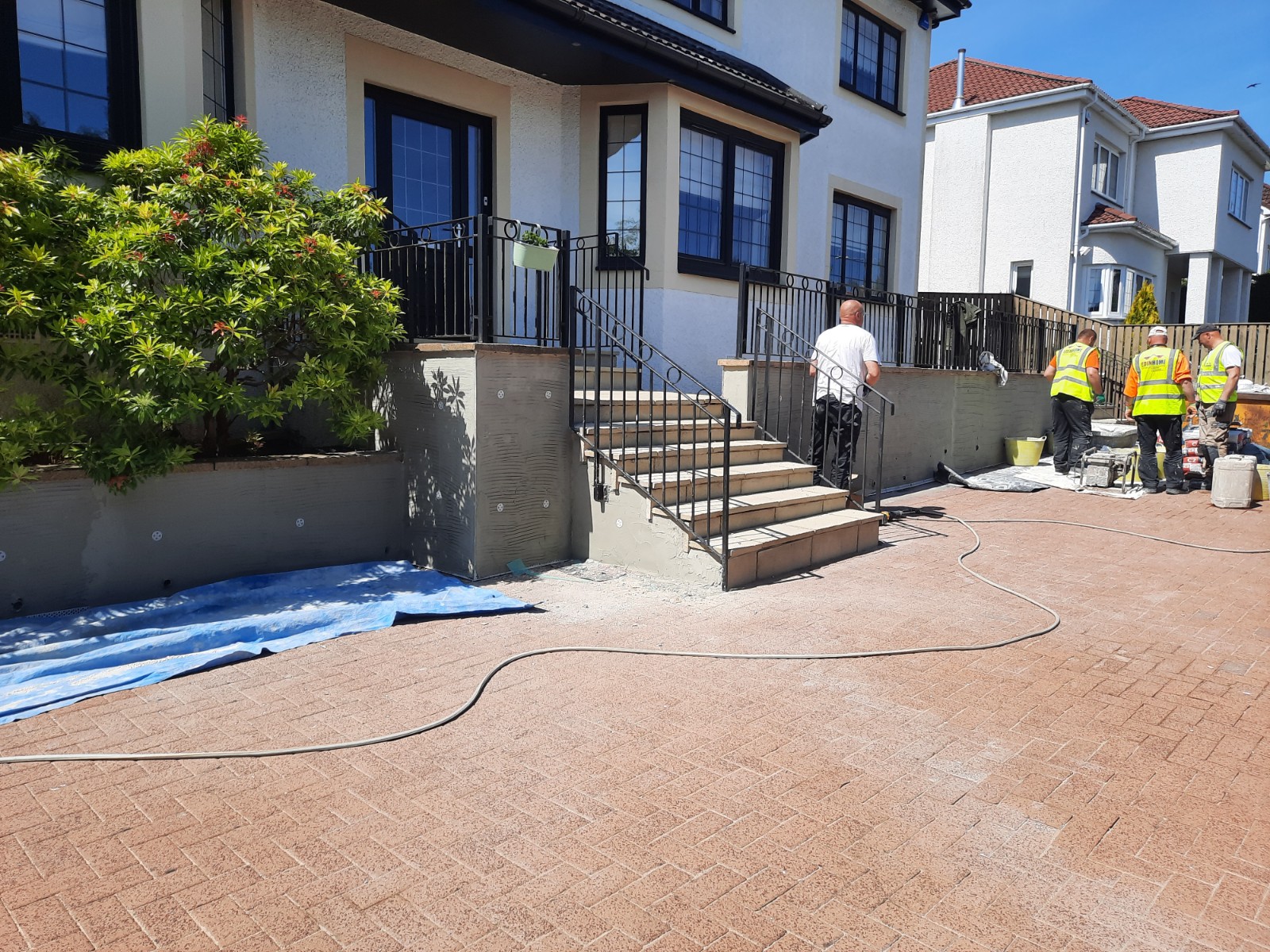 Insulation Edinburgh installed behind fresh base coat render