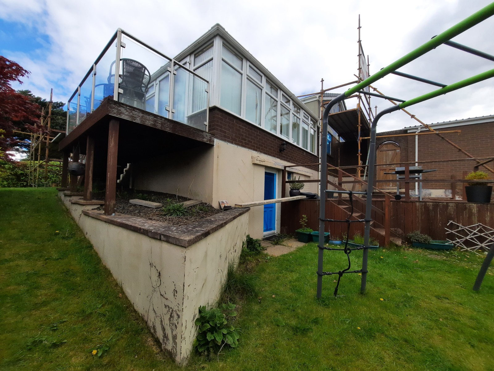 solid wall insulation Edinburgh on property with elevated decking area