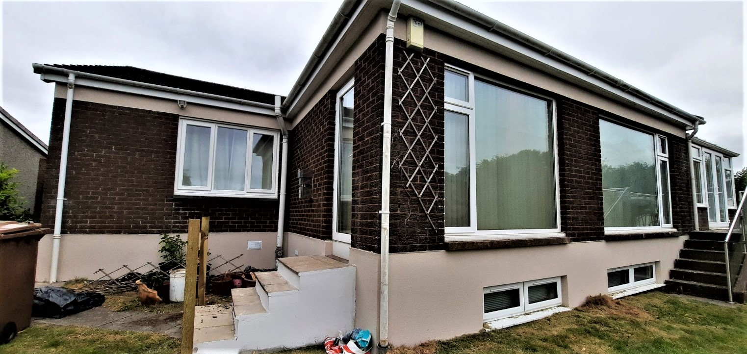 external wall insulation Edinburgh on rear brick and render façade