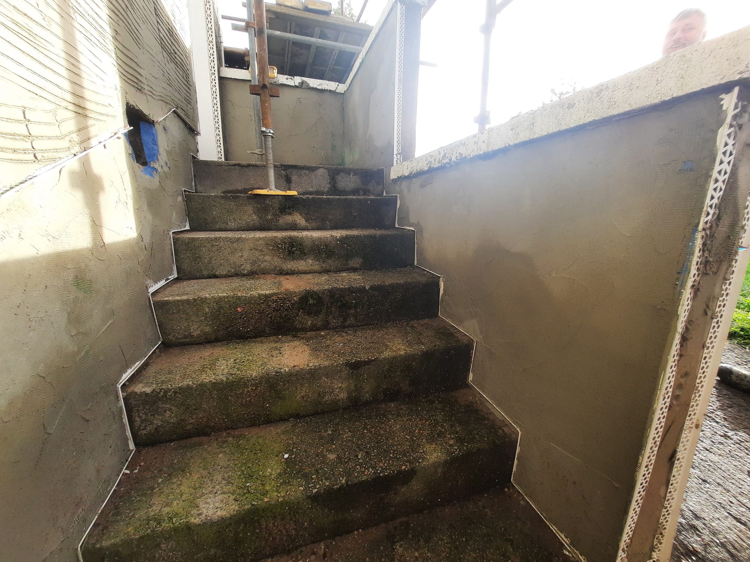 external wall insulation Edinburgh applied to steps-side wall