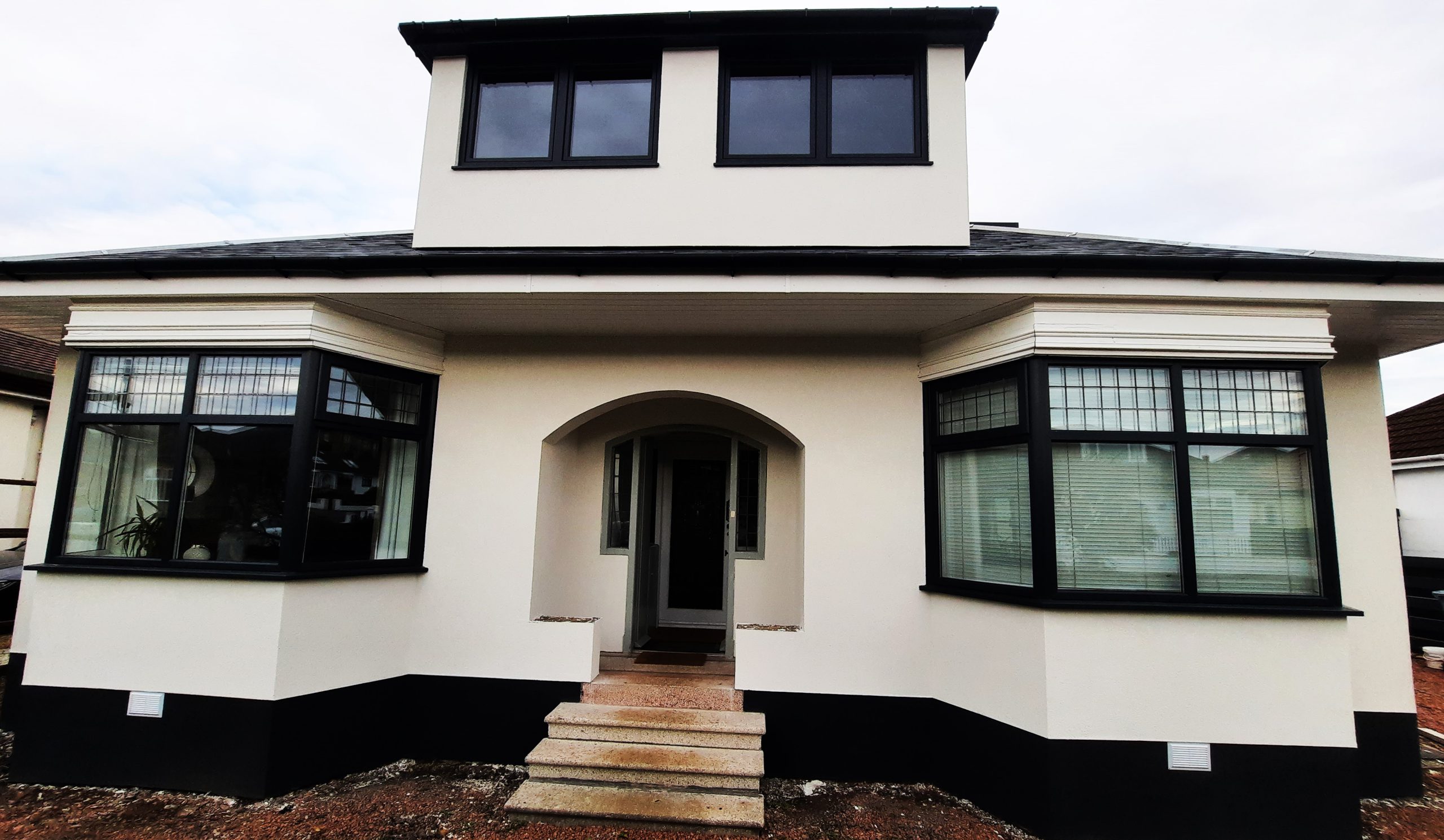 solid wall insulation Edinburgh on freshly rendered exterior wall