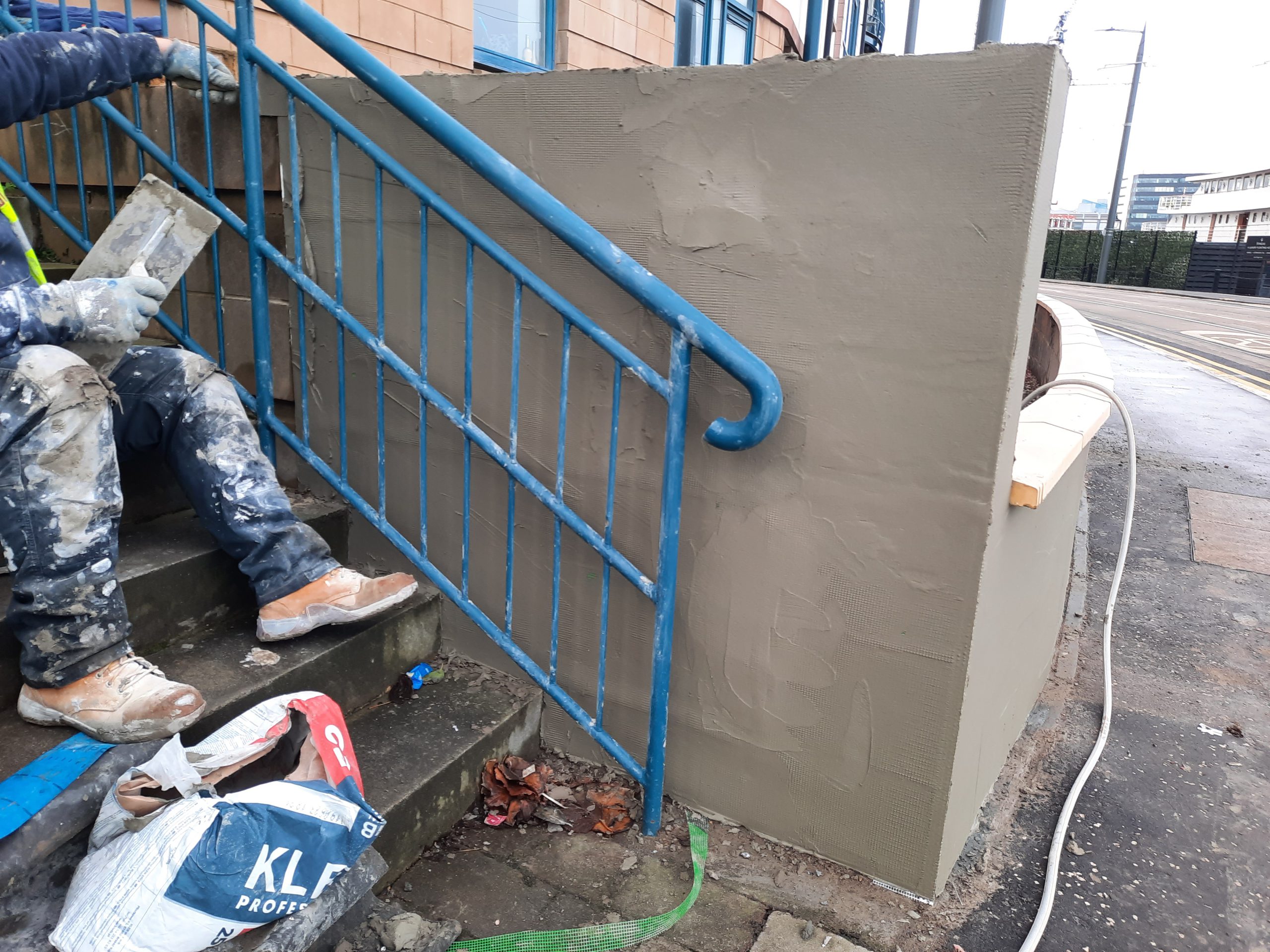 solid wall insulation Edinburgh applied to stair-side wall