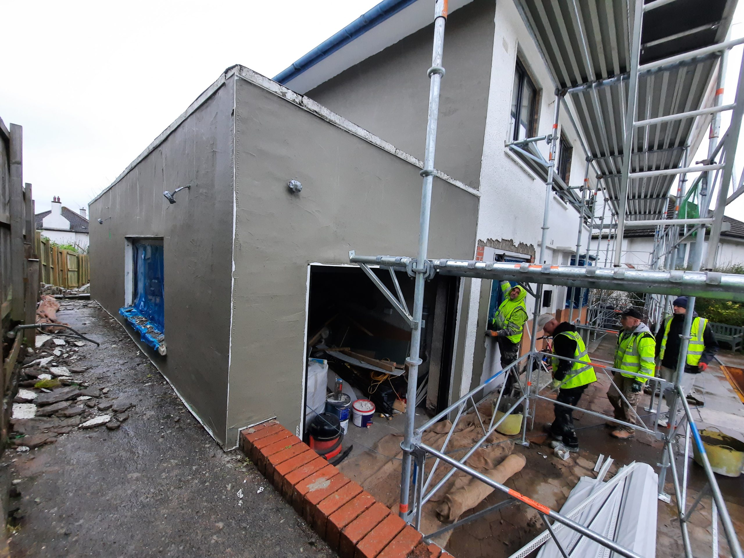 solid wall insulation Edinburgh fitted on side extension