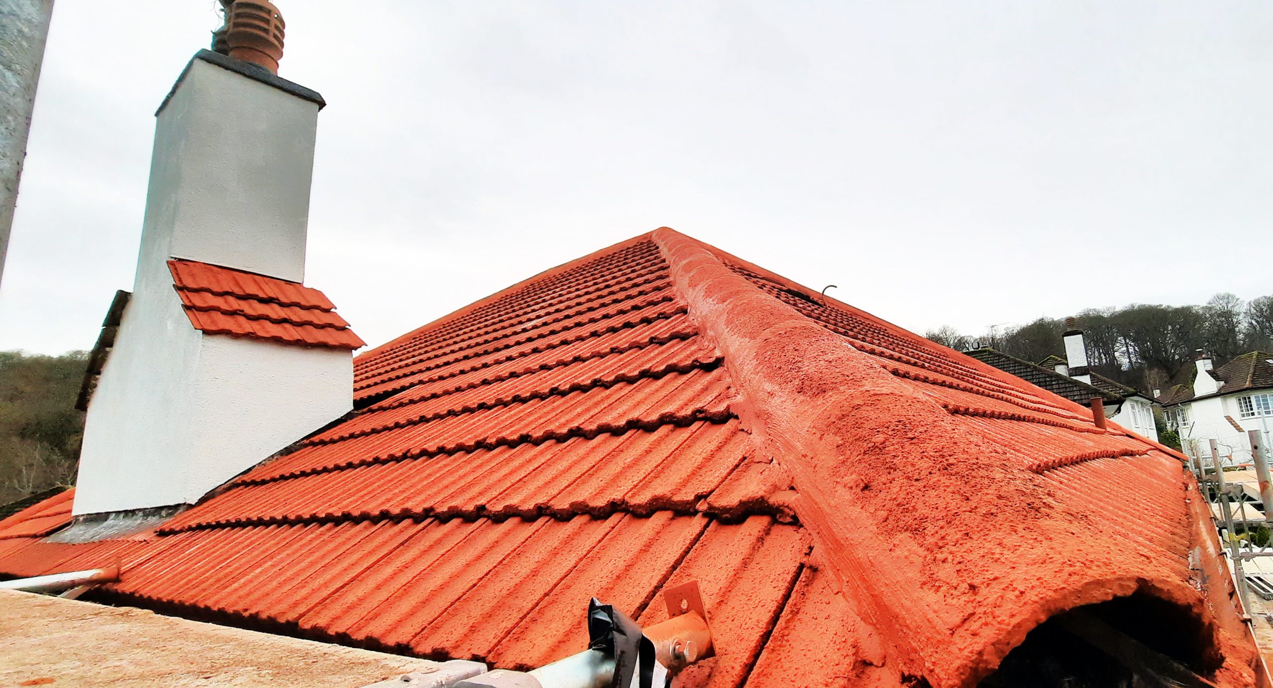 Insulation Edinburgh beneath newly tiled pitched roof