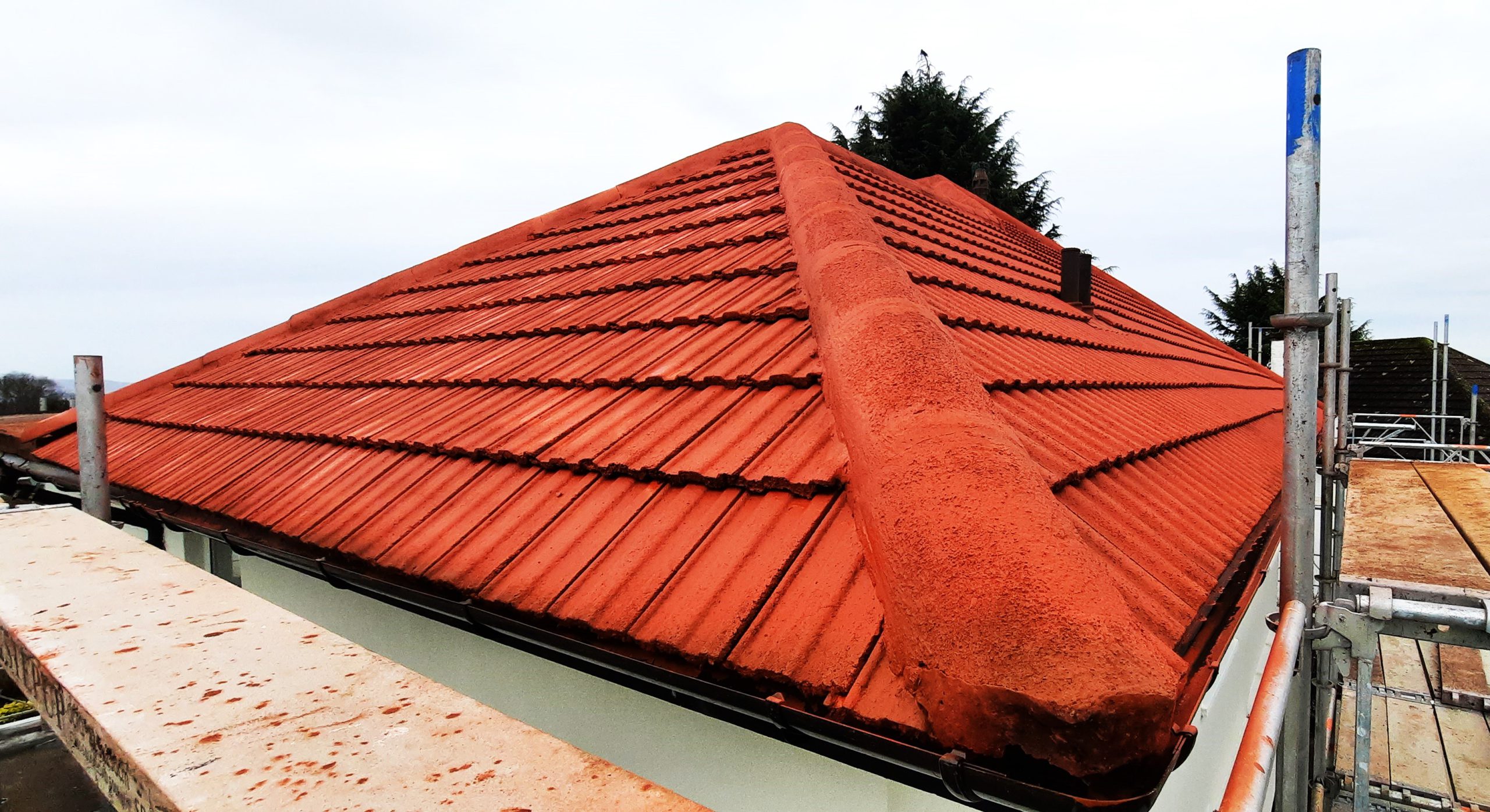 house rendering Edinburgh with fresh roofline installation