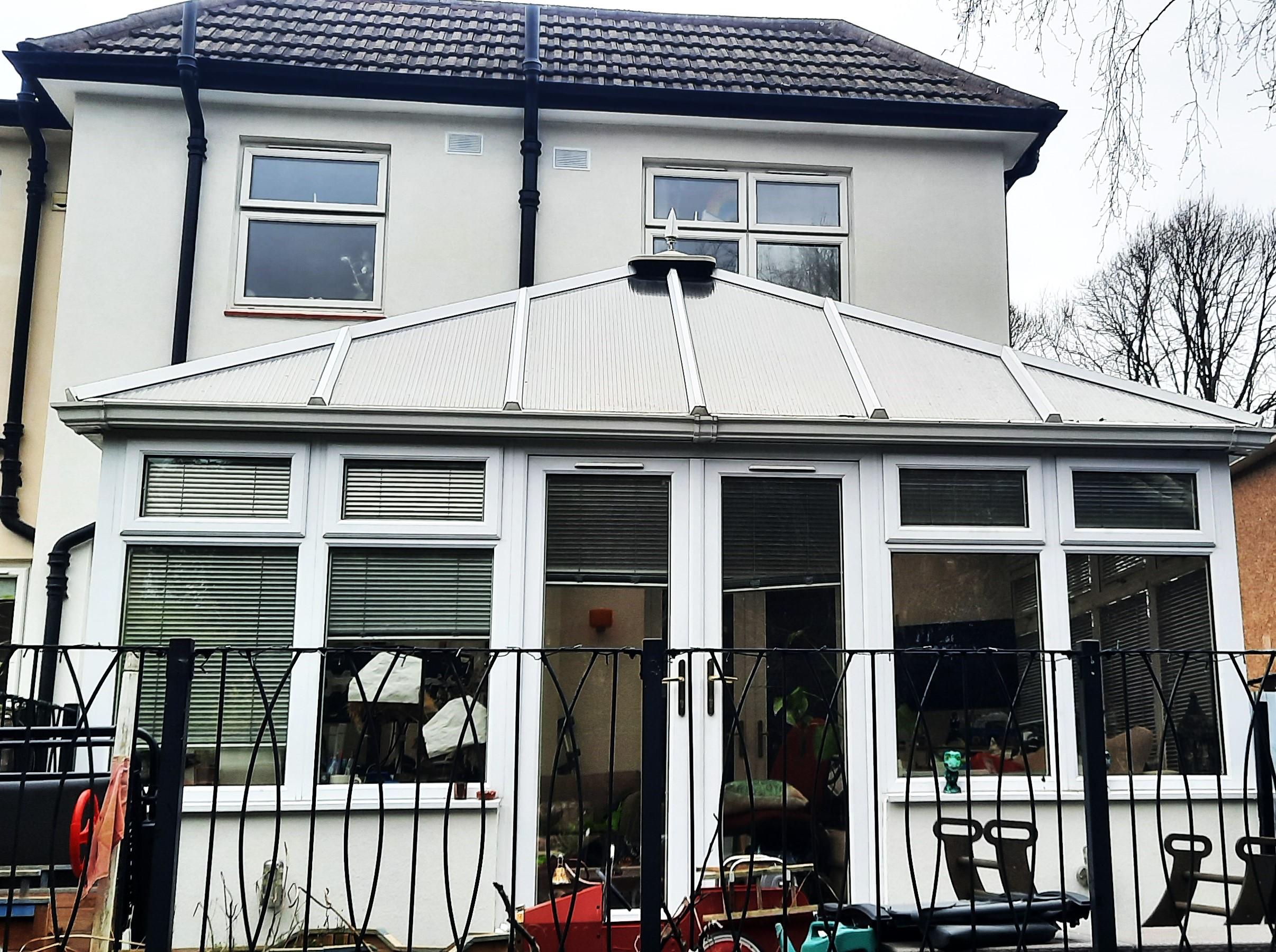 house rendering Edinburgh on garden-facing façade