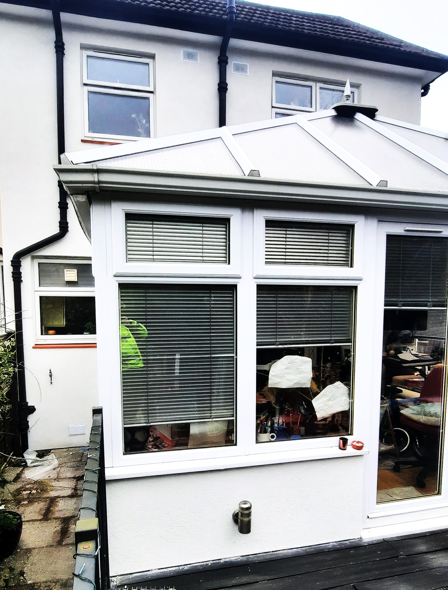 Rendering Edinburgh on rear extension with large glass panels
