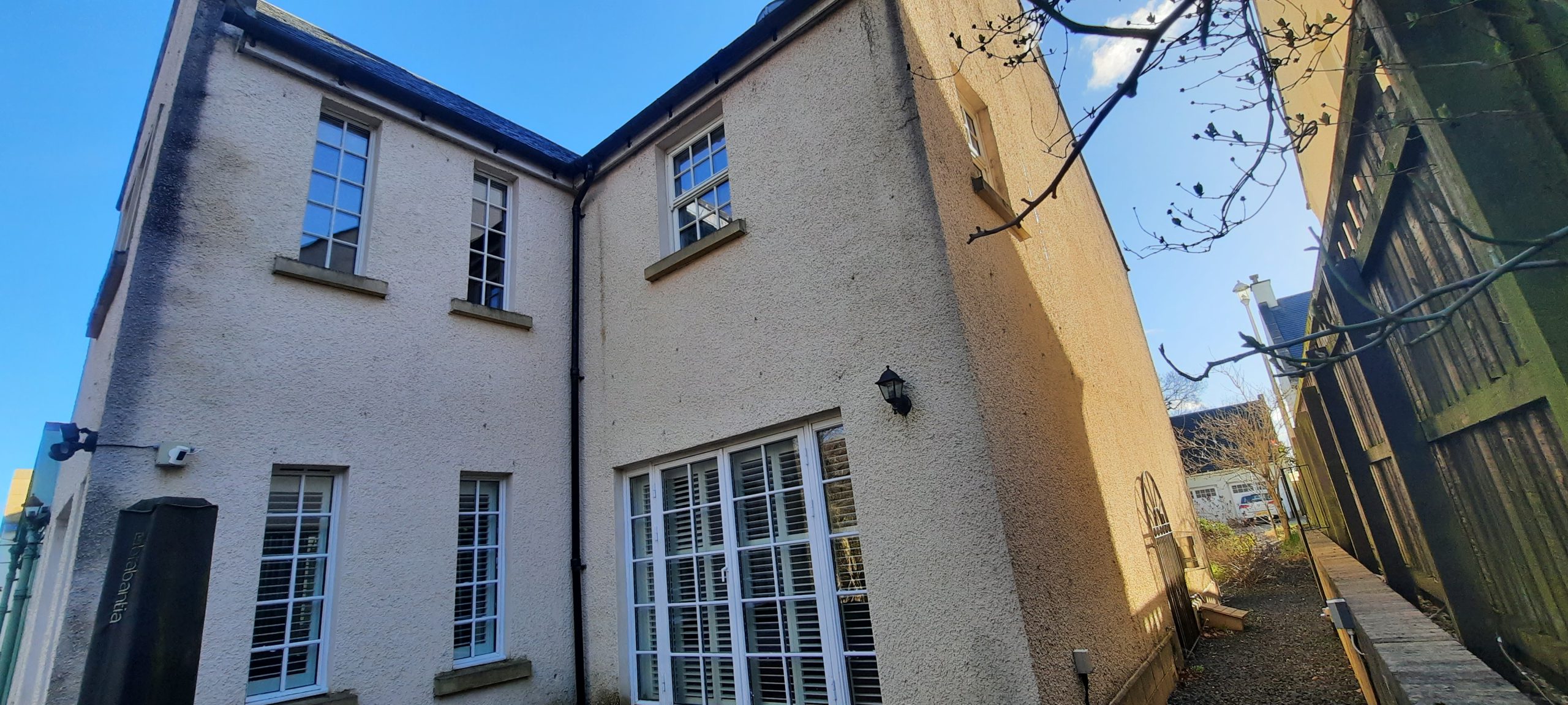 external wall insulation Edinburgh on rear façade beside patio