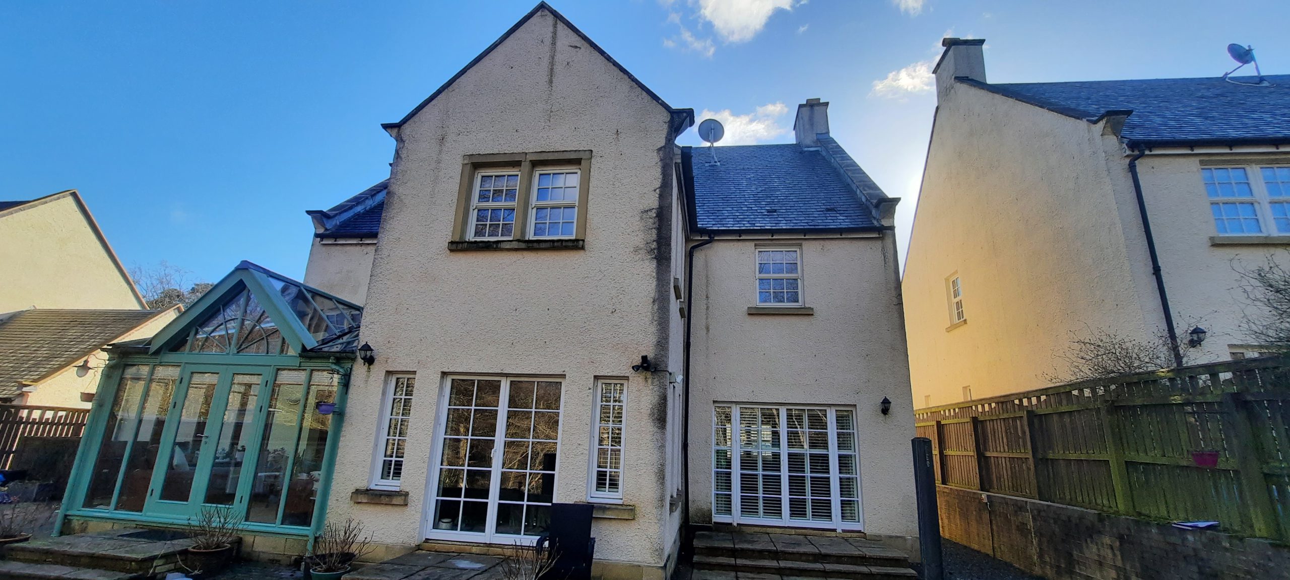 Insulation Edinburgh beneath tall gable wall render