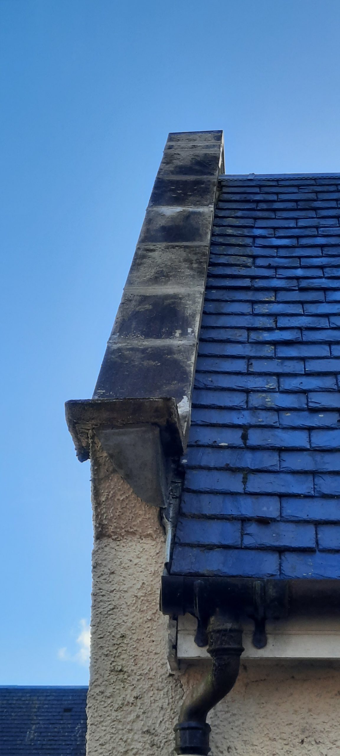 roughcast repair during porch extension construction