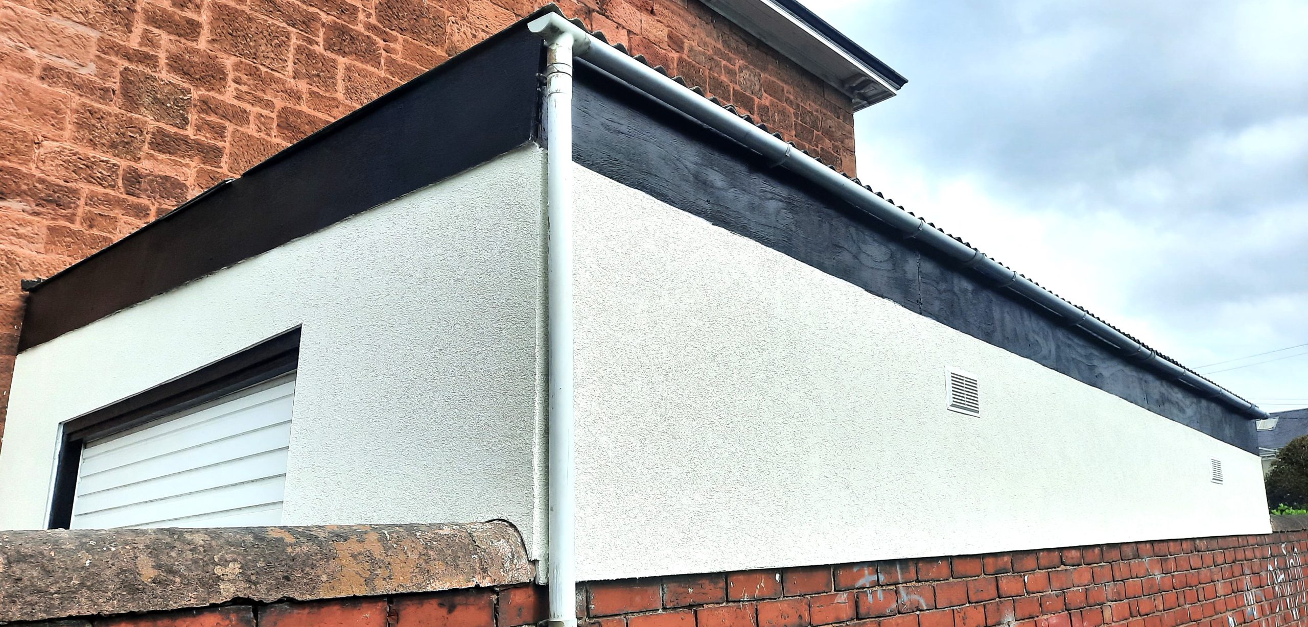 Insulation Edinburgh beneath fresh white and black trim wall