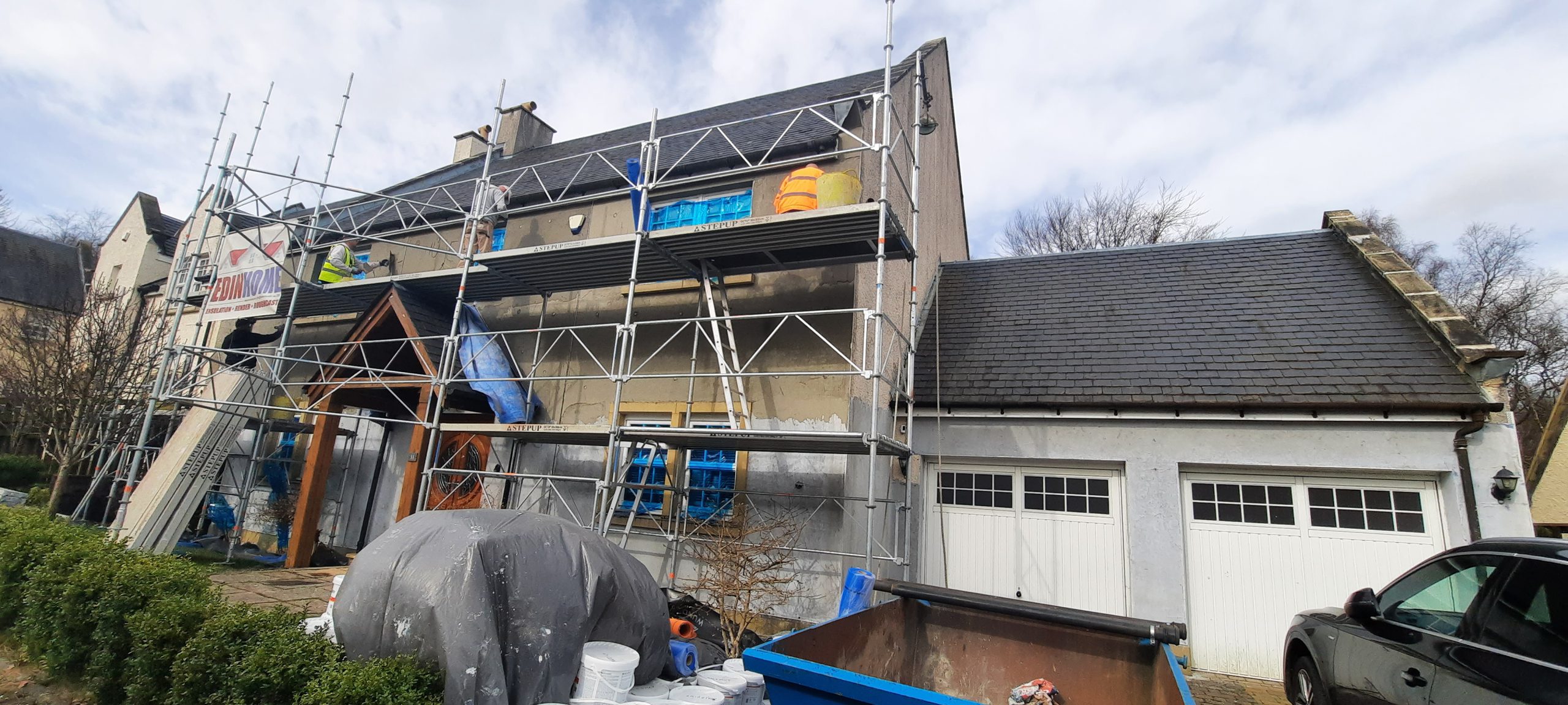 solid wall insulation Edinburgh installed on upper façade