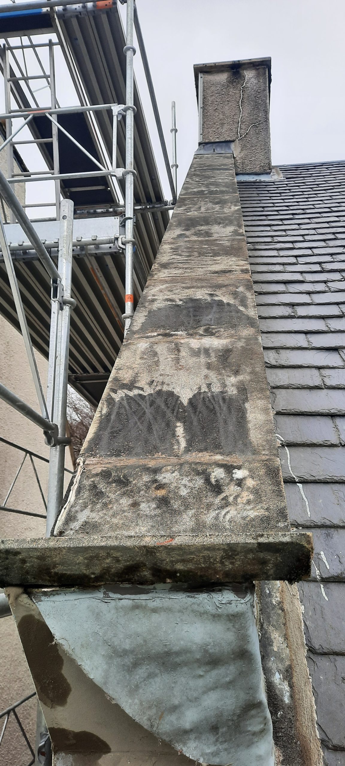external wall insulation Edinburgh on tall scaffolded home
