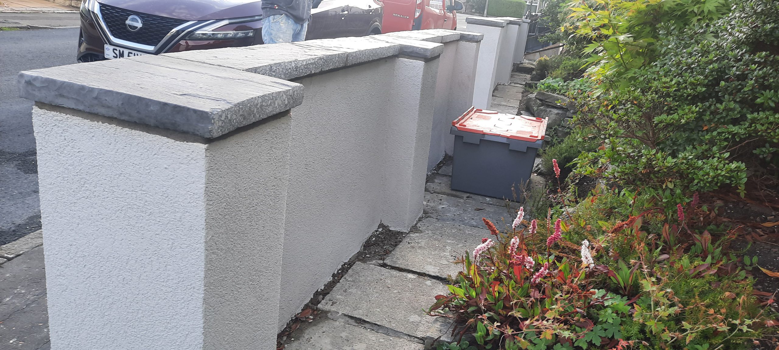 external wall insulation Edinburgh on garden boundary wall