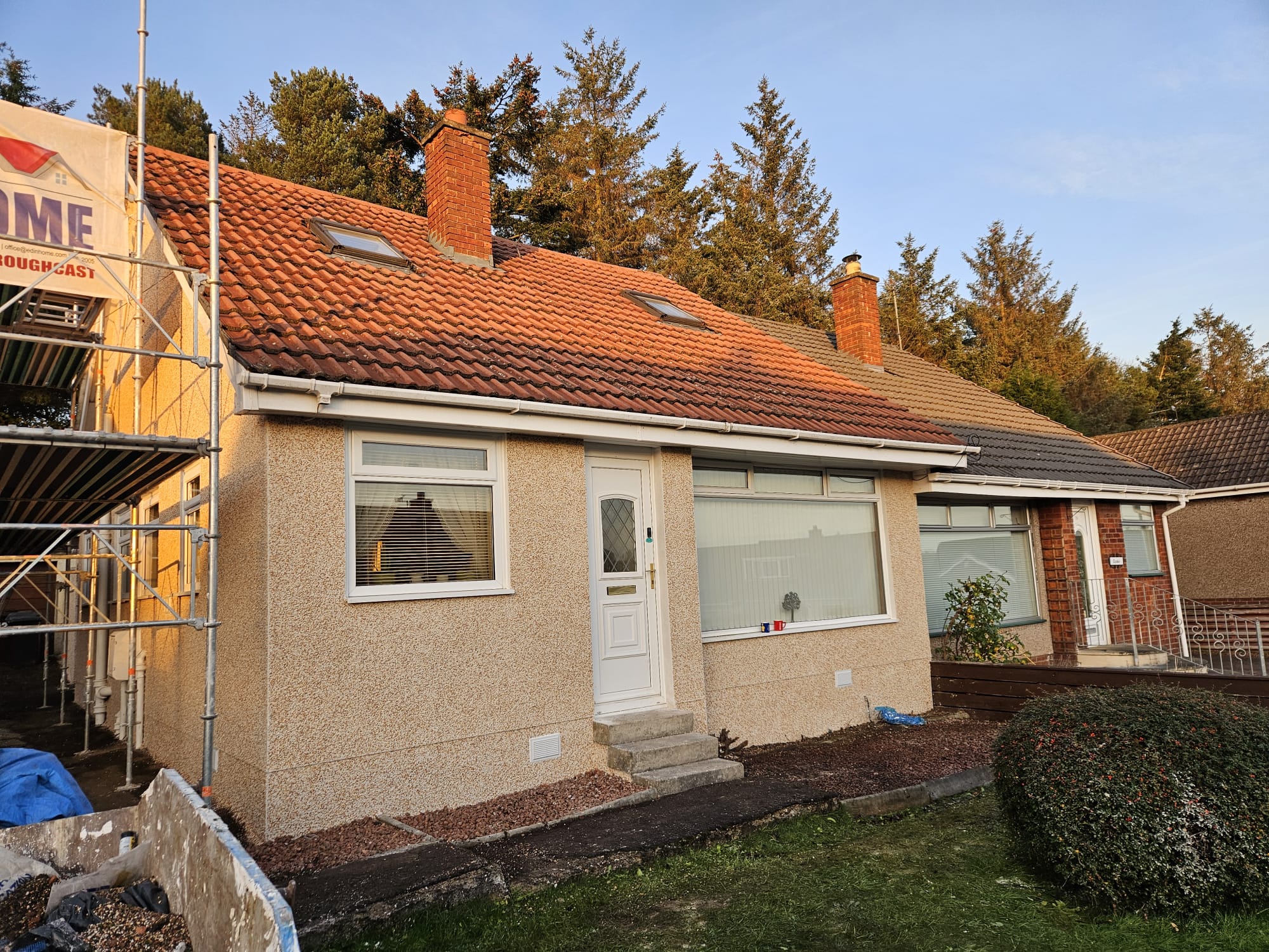 external wall insulation Edinburgh on updated side wall