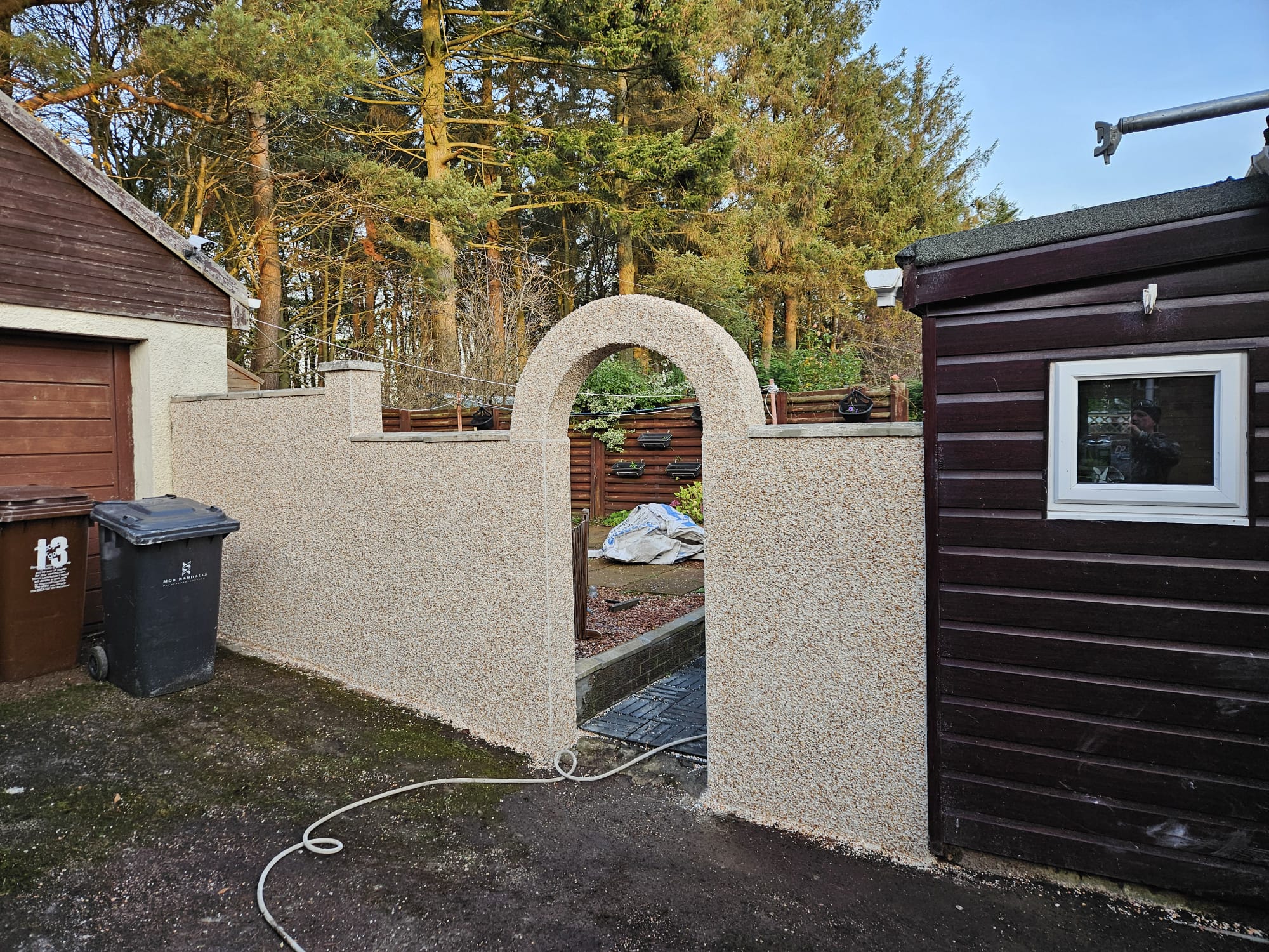 Rendering Edinburgh on arched garden entrance