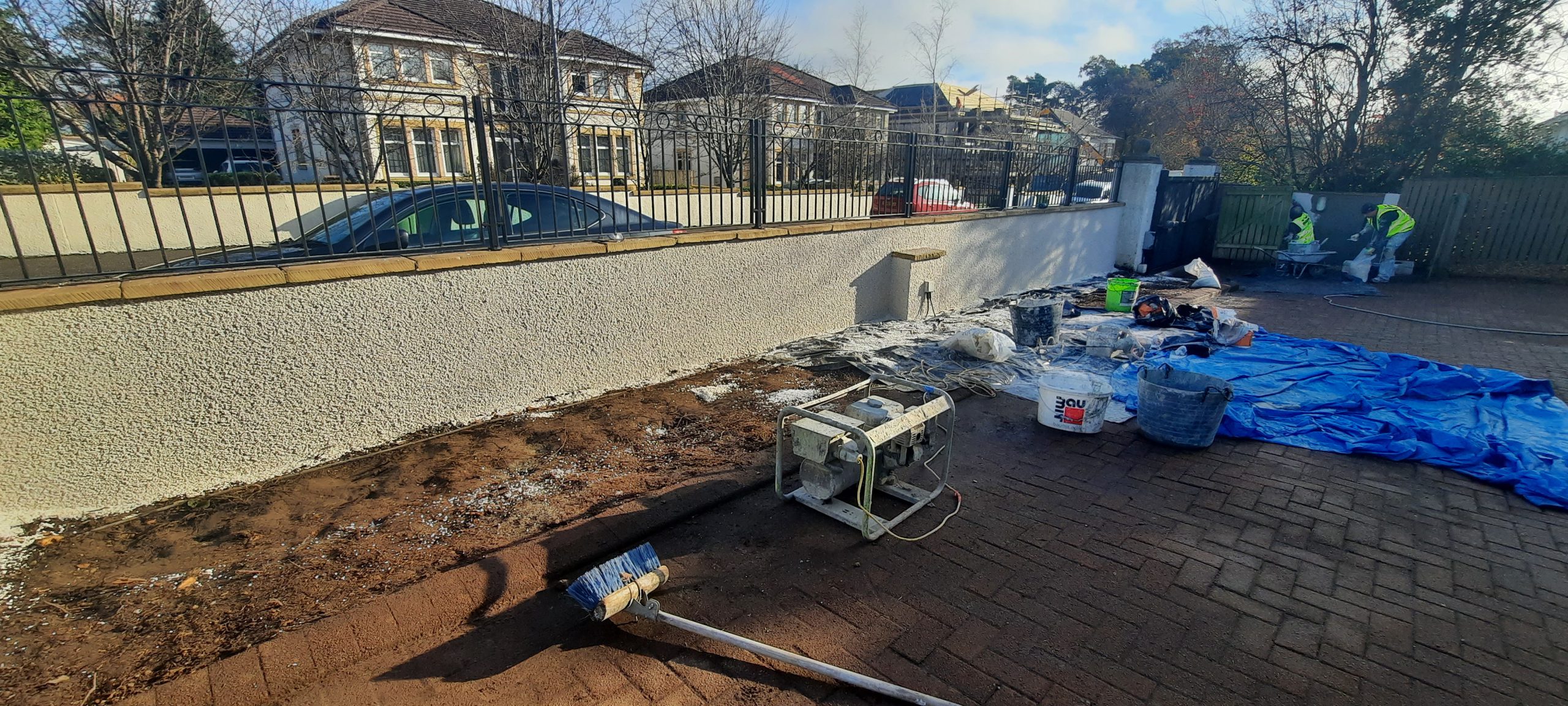 external wall insulation Edinburgh applied next to driveway