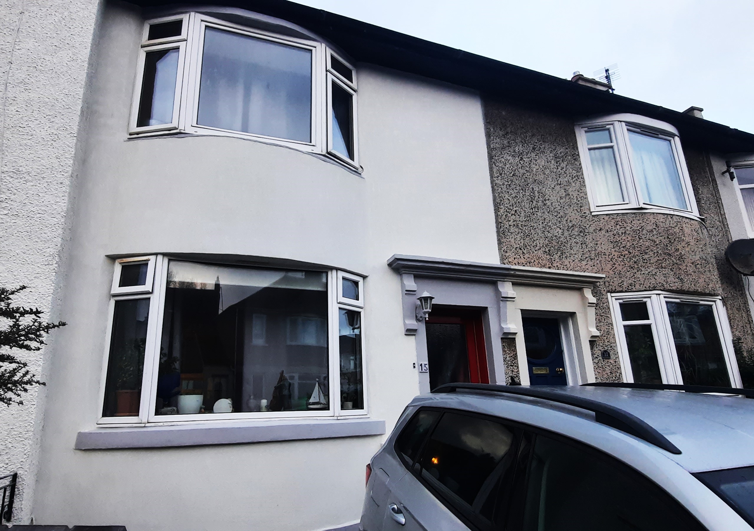 external wall insulation Edinburgh on upgraded bay window wall