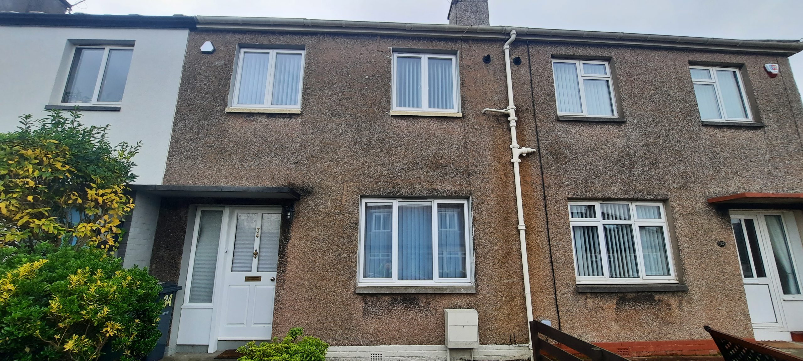external wall insulation Edinburgh part-rendered front