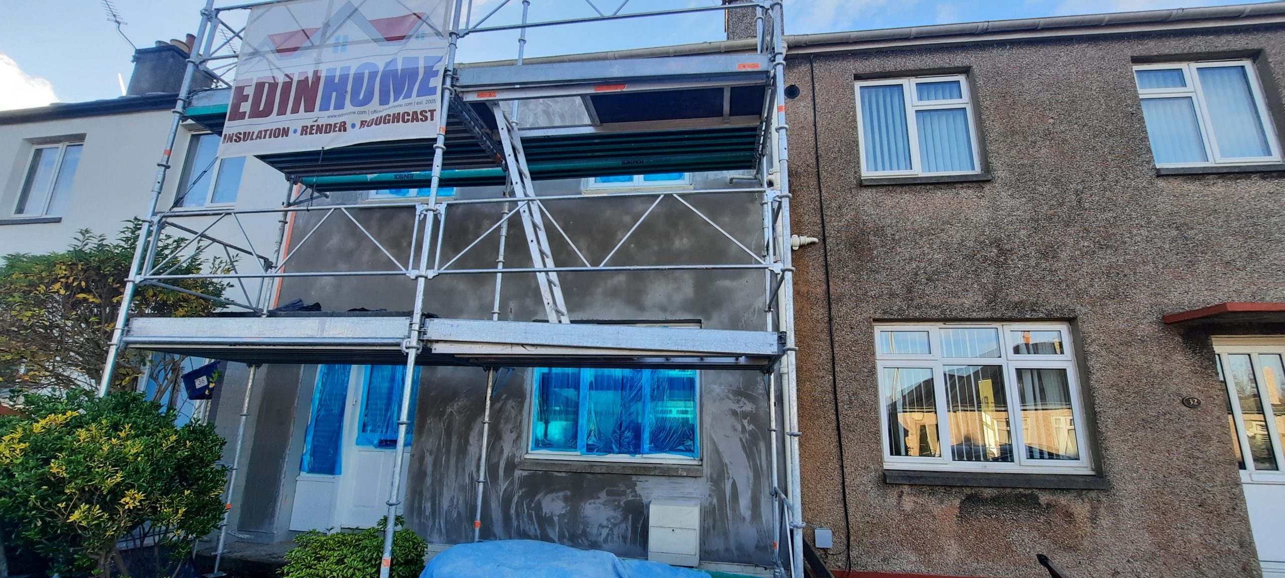 Insulation Edinburgh installation before render finish
