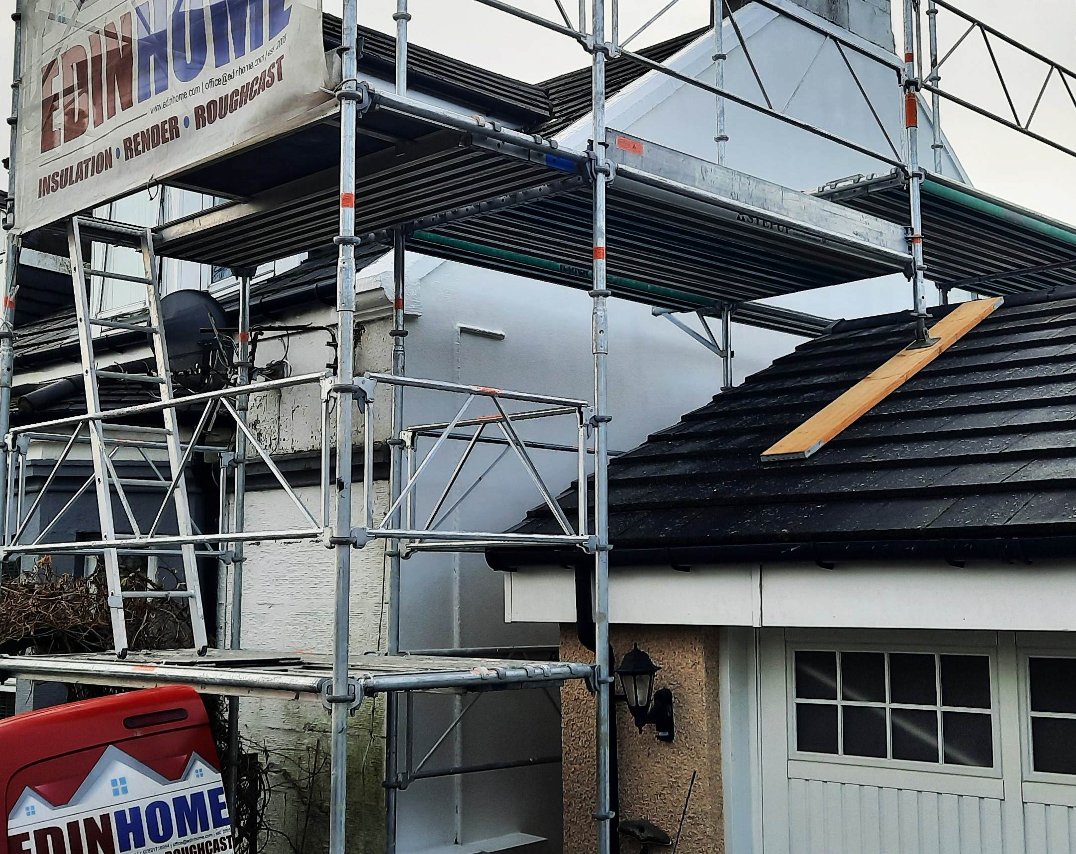 solid wall insulation Edinburgh on rooftop gable end