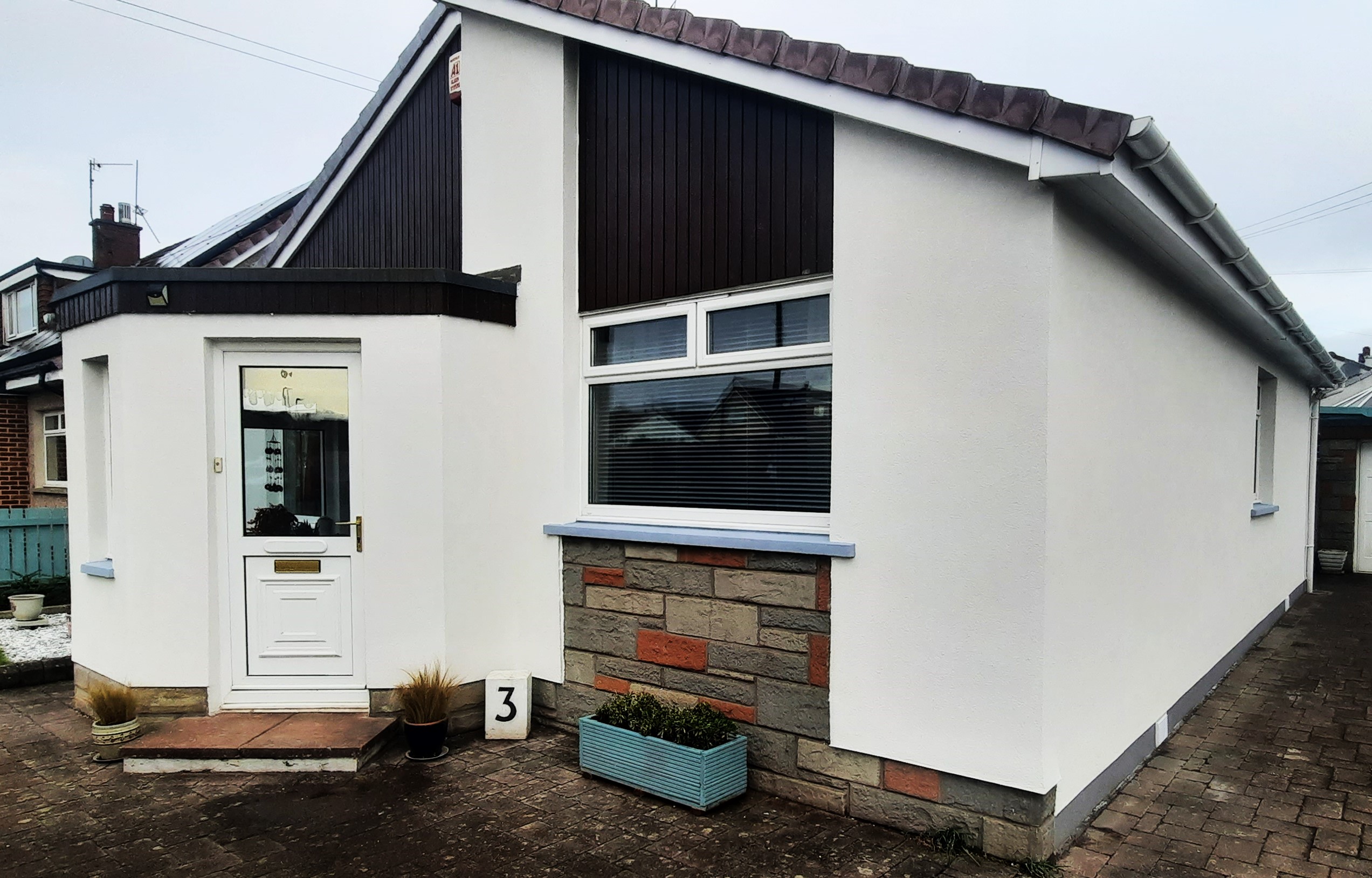 solid wall insulation Edinburgh on modernised gable end