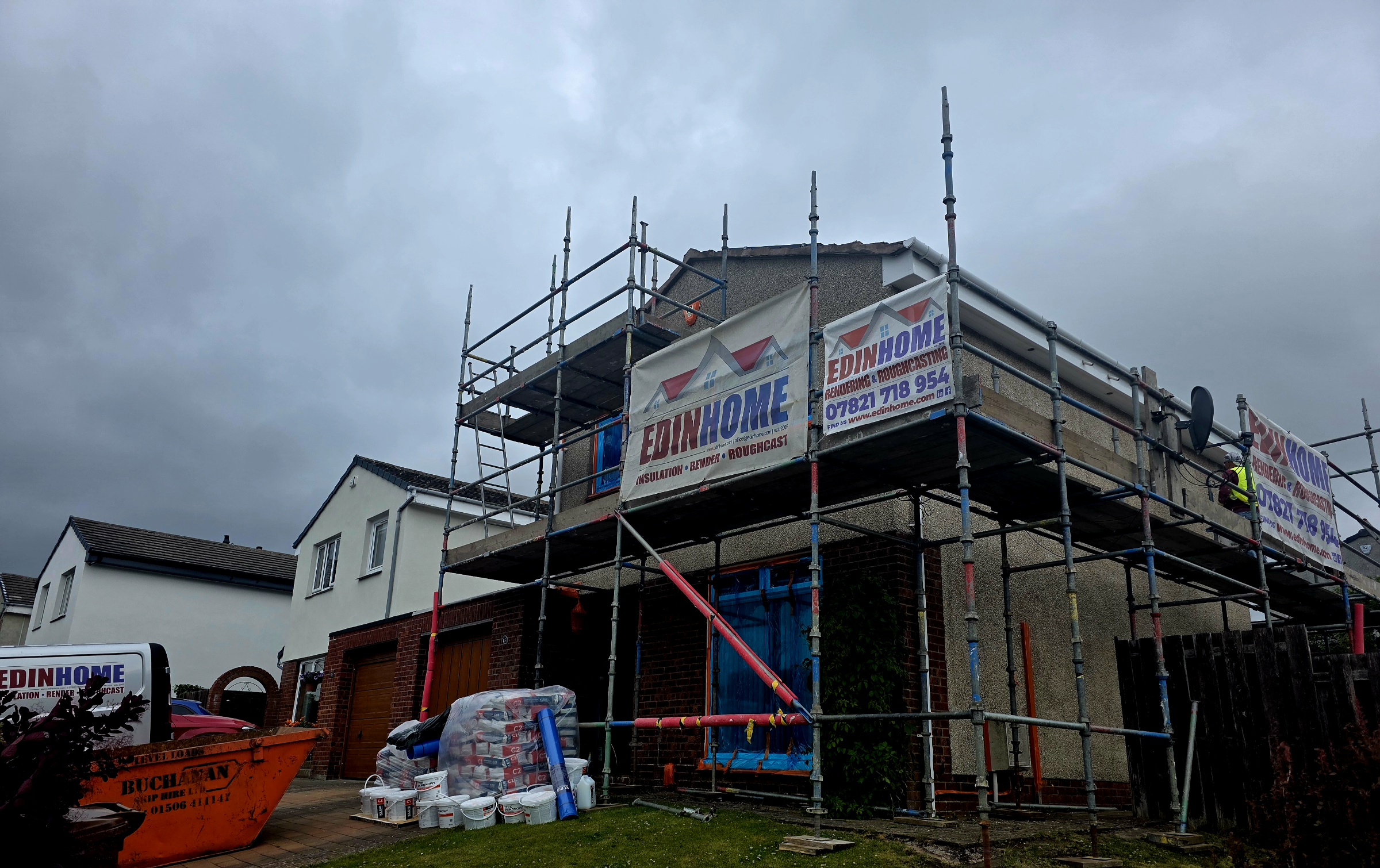 Silicone Render System – multi-houses scheme in Buckstone, Edinburgh